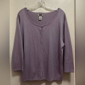 Forenza Lavender Button-Up Cardigan Sweater Sz XL